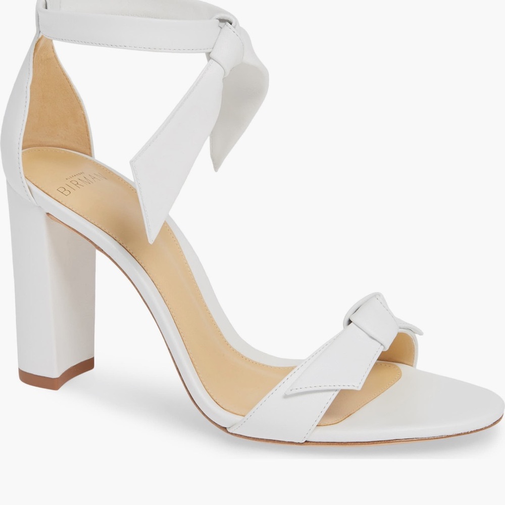 Clarita Bow-Embellished Leather Heels